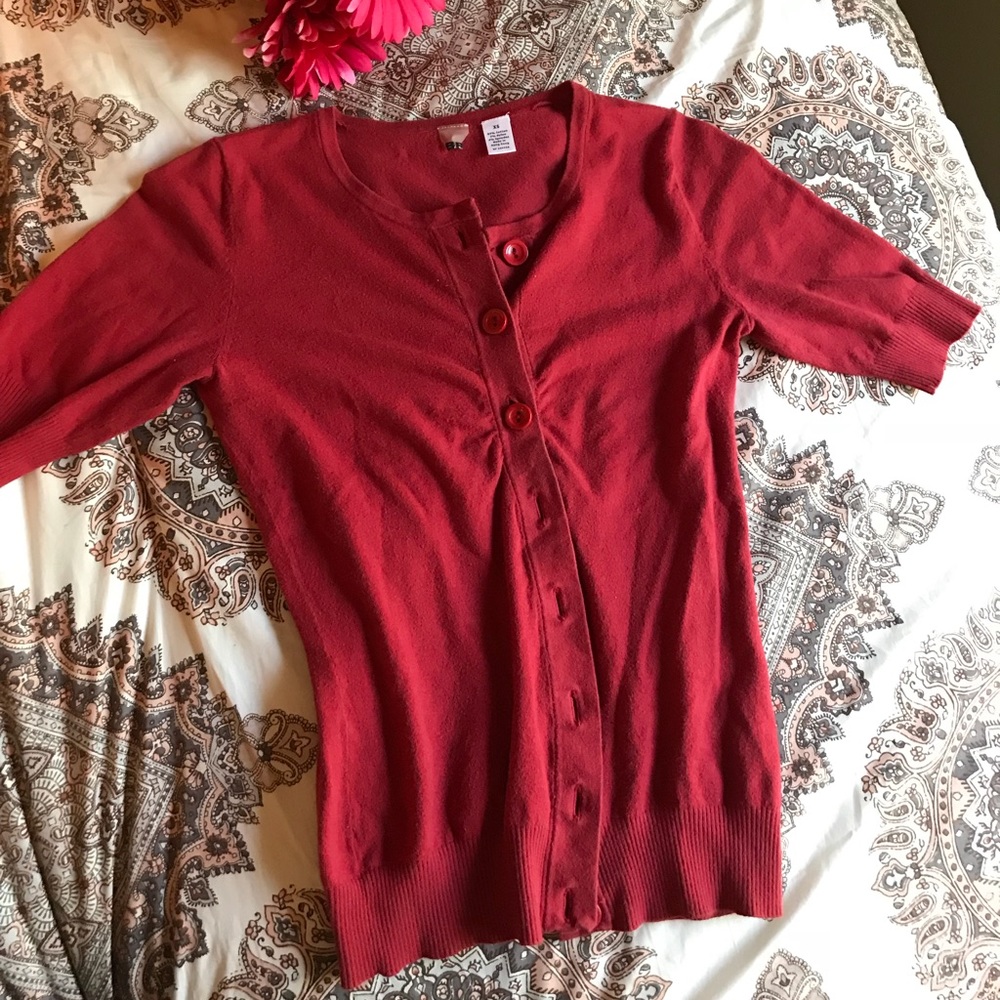 Nordstrom’s Brass Plum Red Cardigan